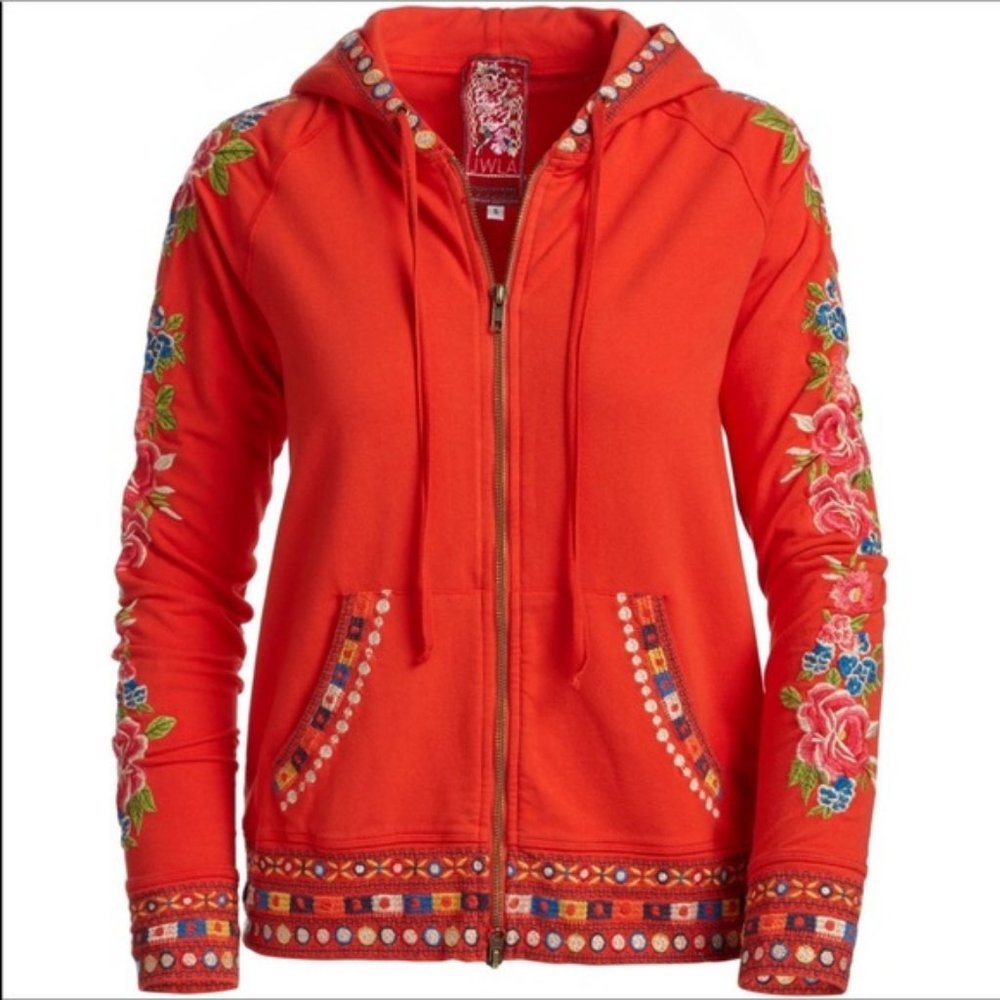 Johnny Was embroidered hoodie jacket